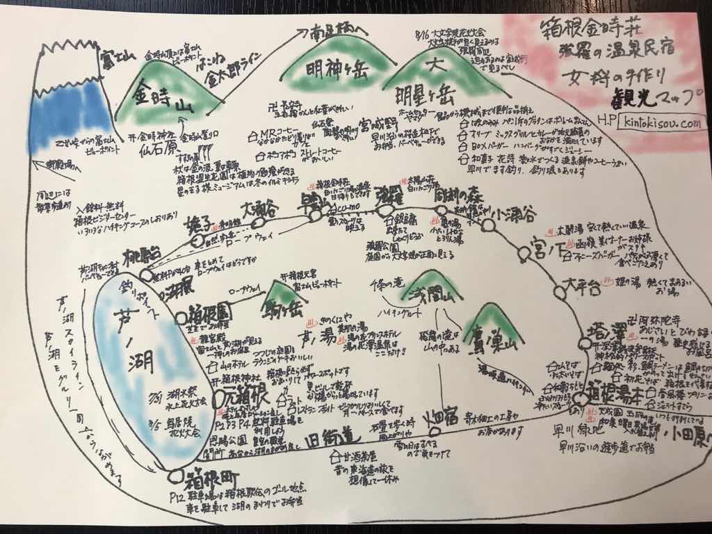 箱根金時荘　手作り観光マップ